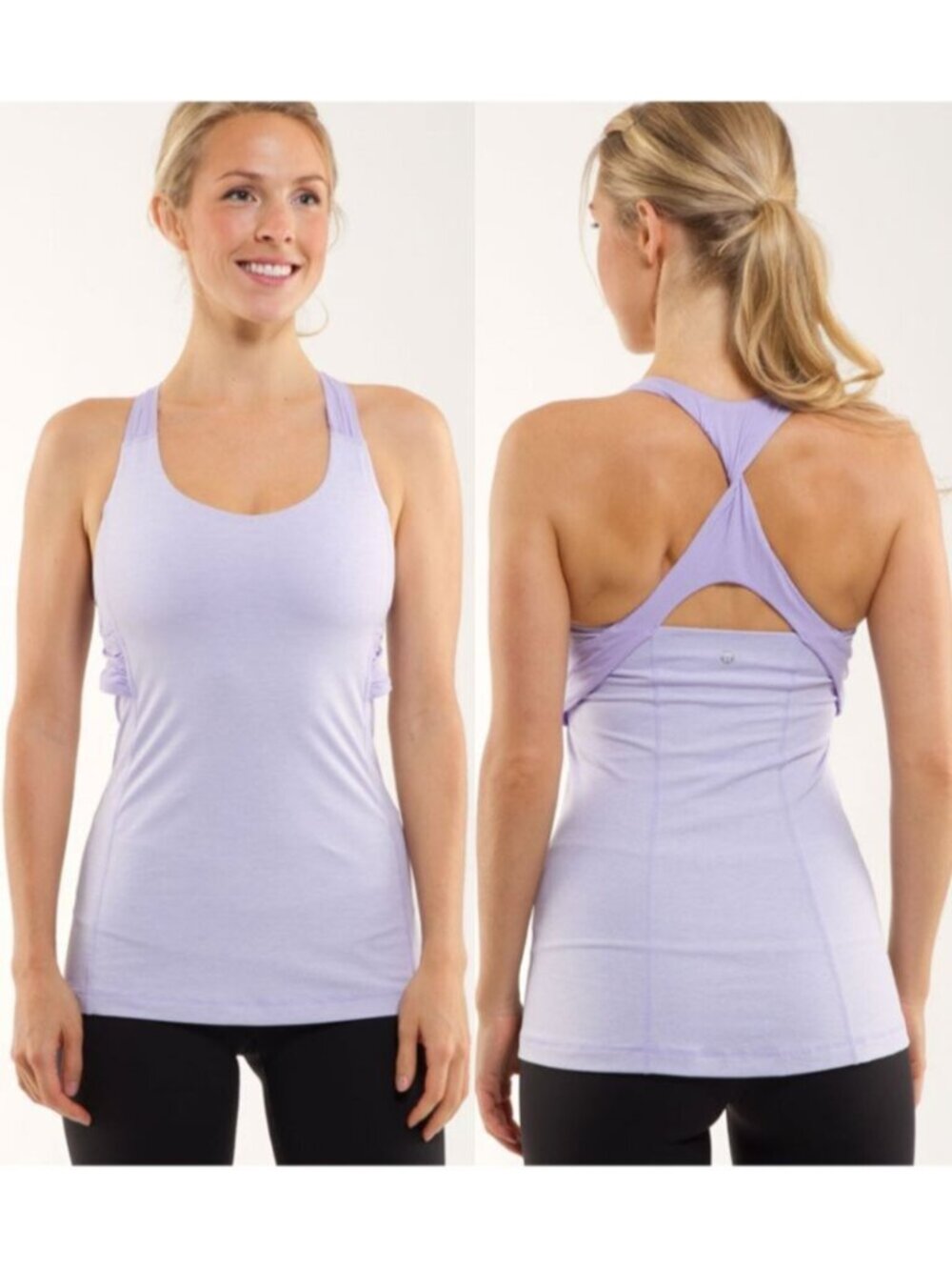 Lululemon Lavender Luxtreme Circle Mesh Twist Back Spin Me Tank